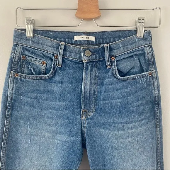 GRLFRND Naomi Distressed Straight Leg Ankle Jeans 26