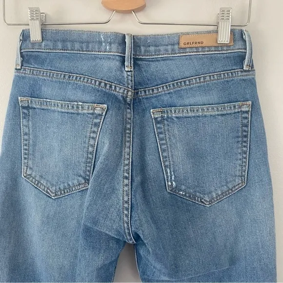 GRLFRND Naomi Distressed Straight Leg Ankle Jeans 26