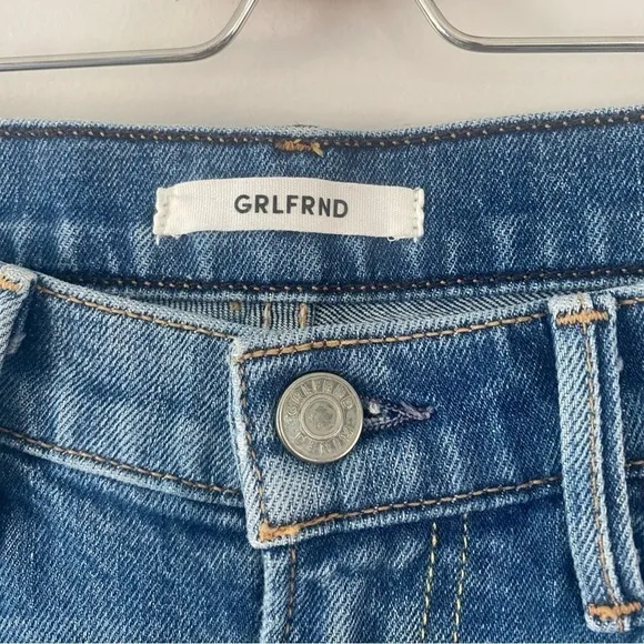 GRLFRND Naomi Distressed Straight Leg Ankle Jeans 26