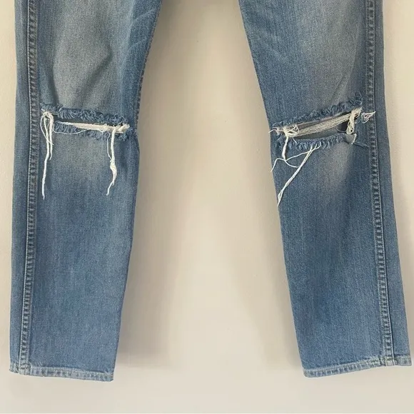 GRLFRND Naomi Distressed Straight Leg Ankle Jeans 26