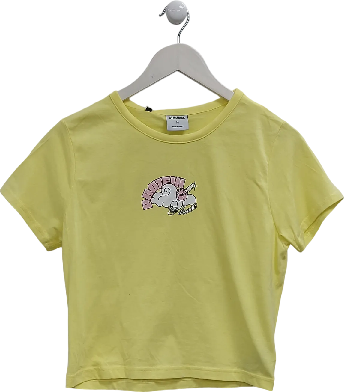 gymshark Yellow Graphic Logo Tshirt UK M