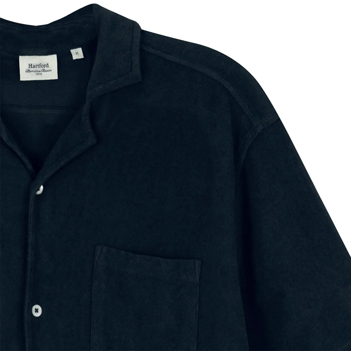 Hartford Terry Cotton Bouclette Chemisette Navy