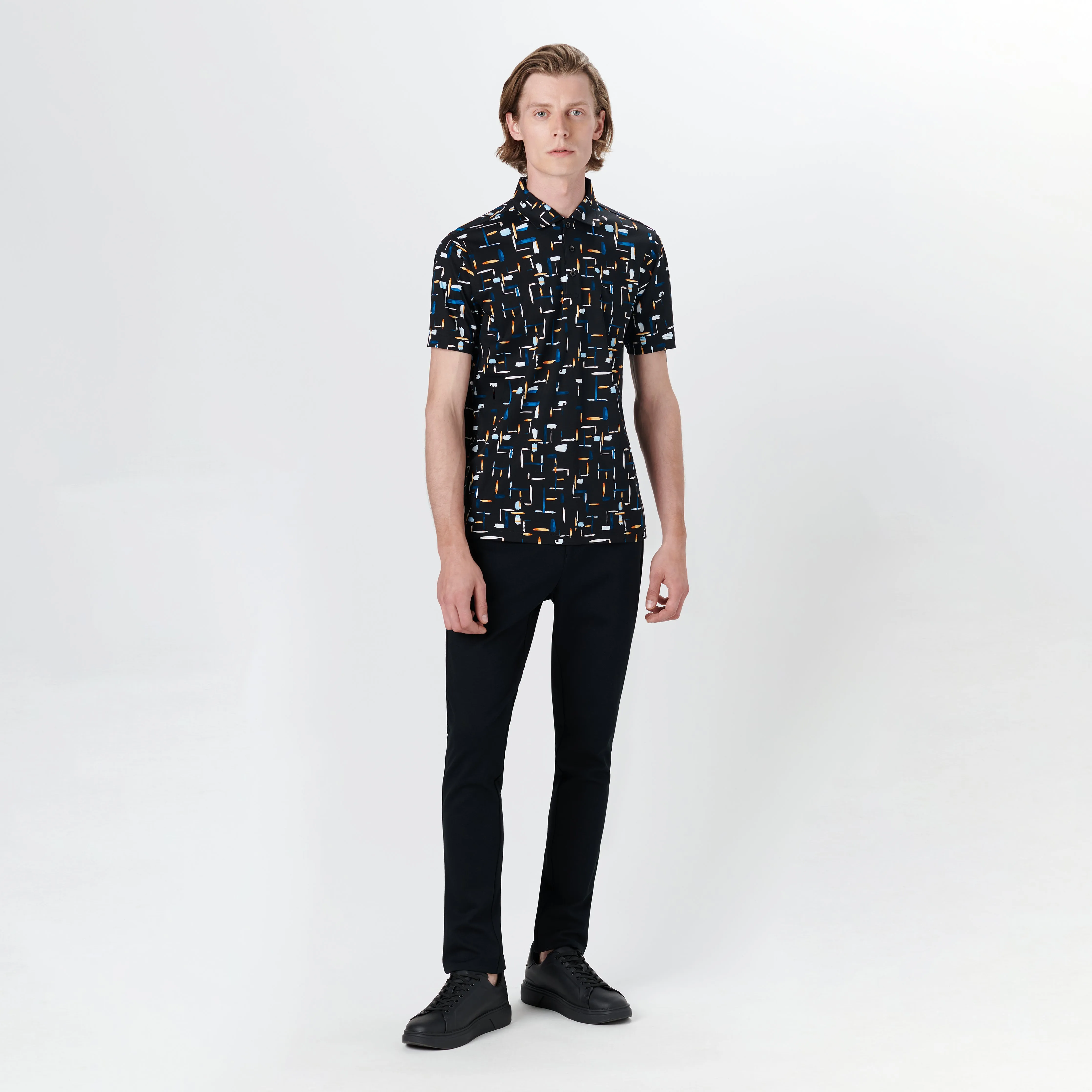 HENDRIX Paint Strokes Print Polo