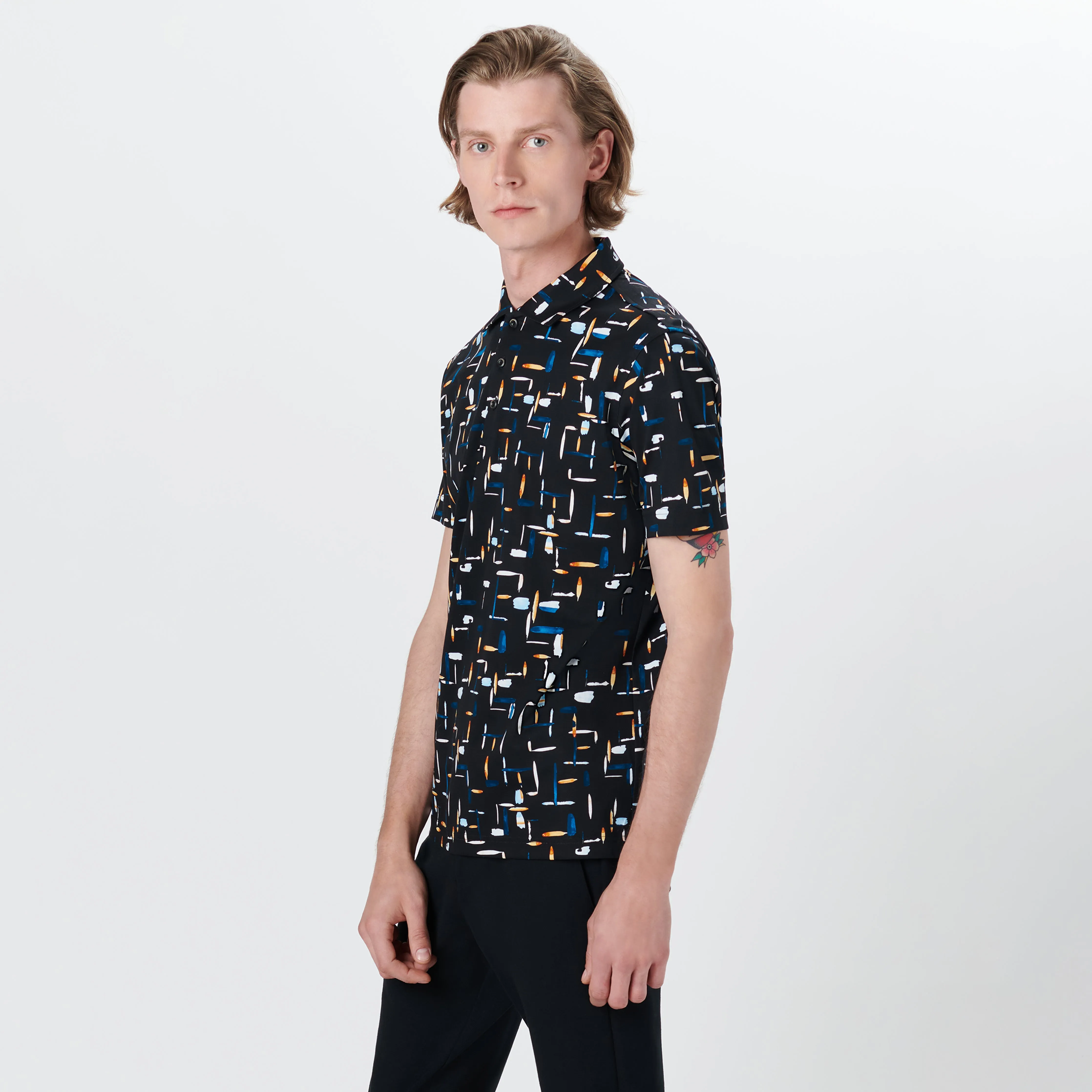 HENDRIX Paint Strokes Print Polo
