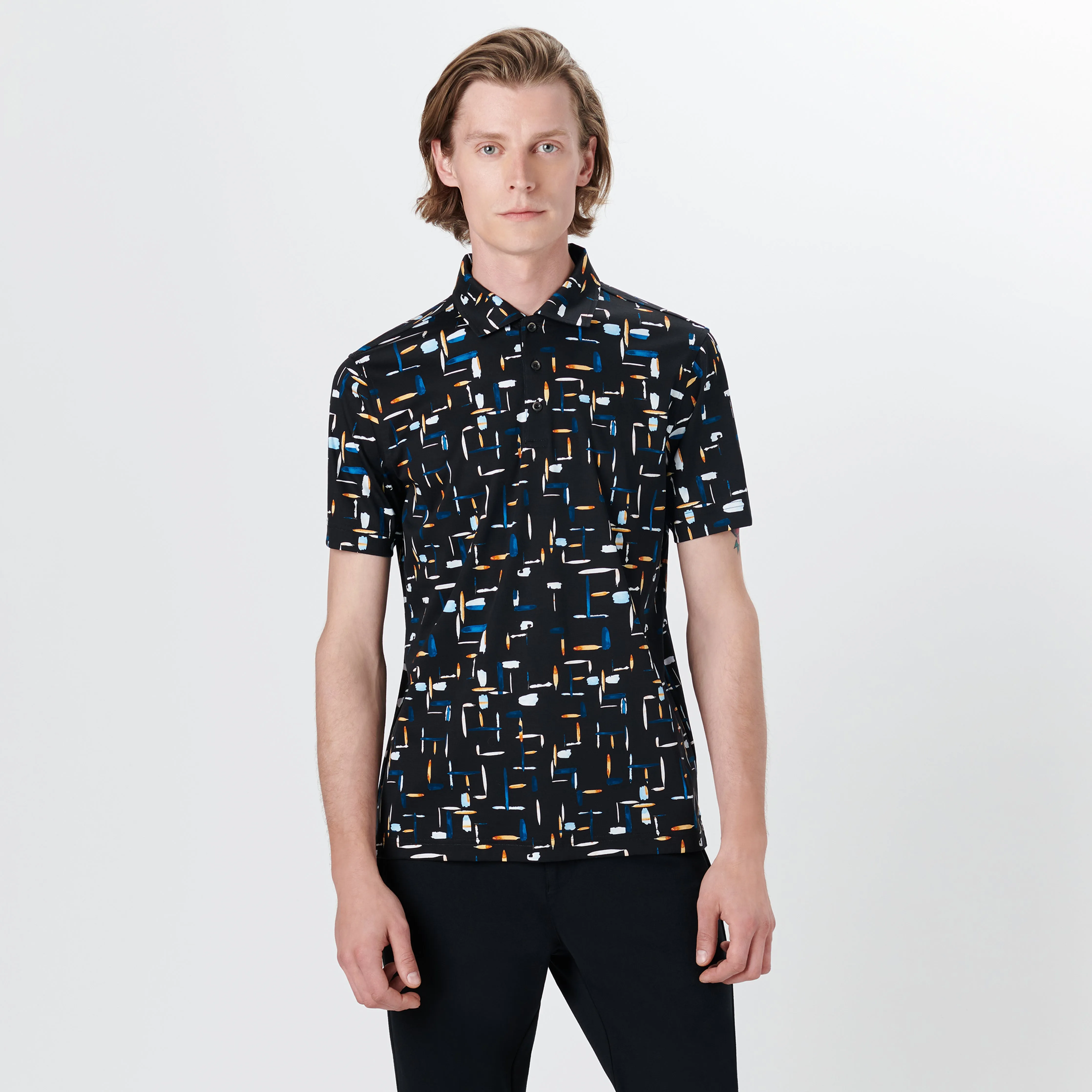 HENDRIX Paint Strokes Print Polo