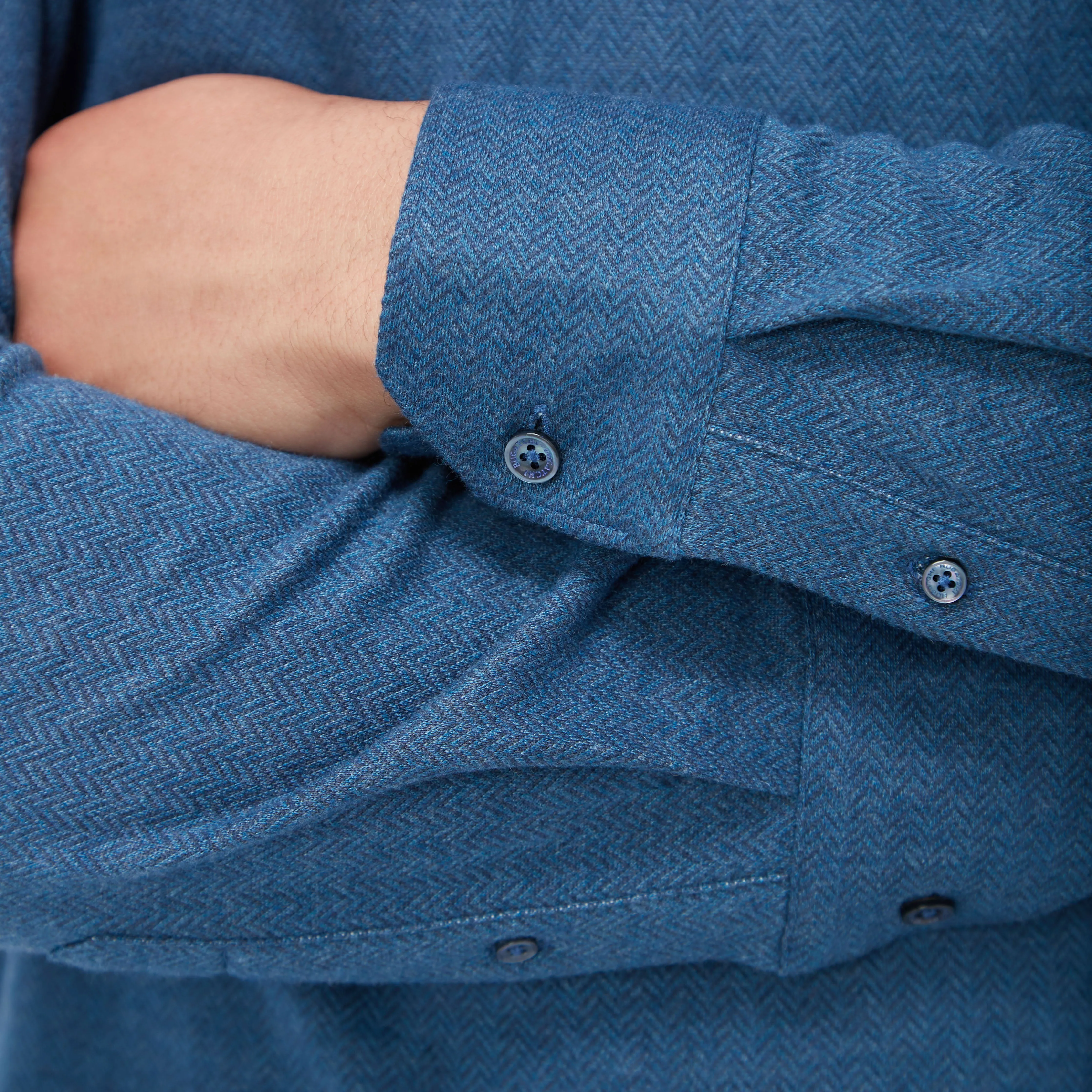 Herringbone Long Sleeve Polo