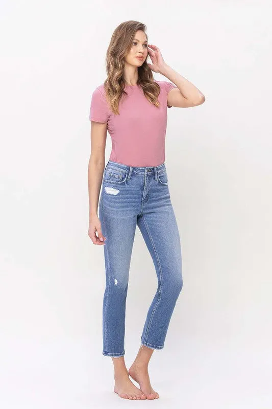 High Rise Slim Straight Jeans