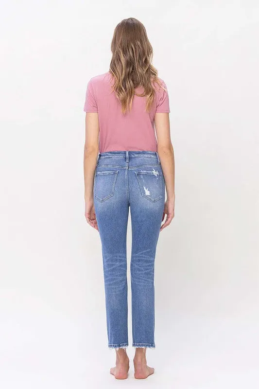 High Rise Slim Straight Jeans