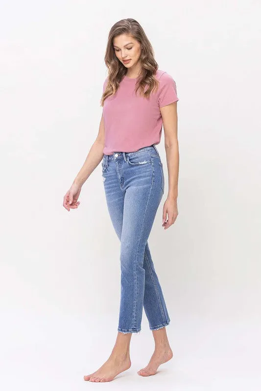 High Rise Slim Straight Jeans