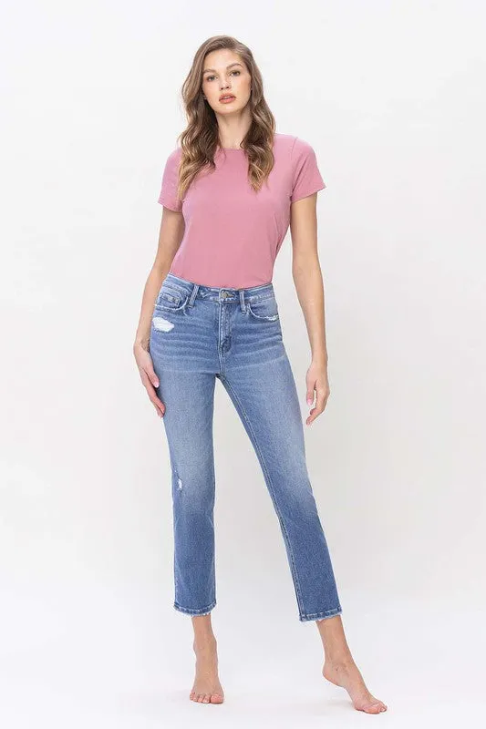 High Rise Slim Straight Jeans