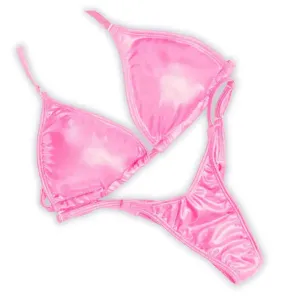 Hologram Baby Pink Fit Model Competition Suit