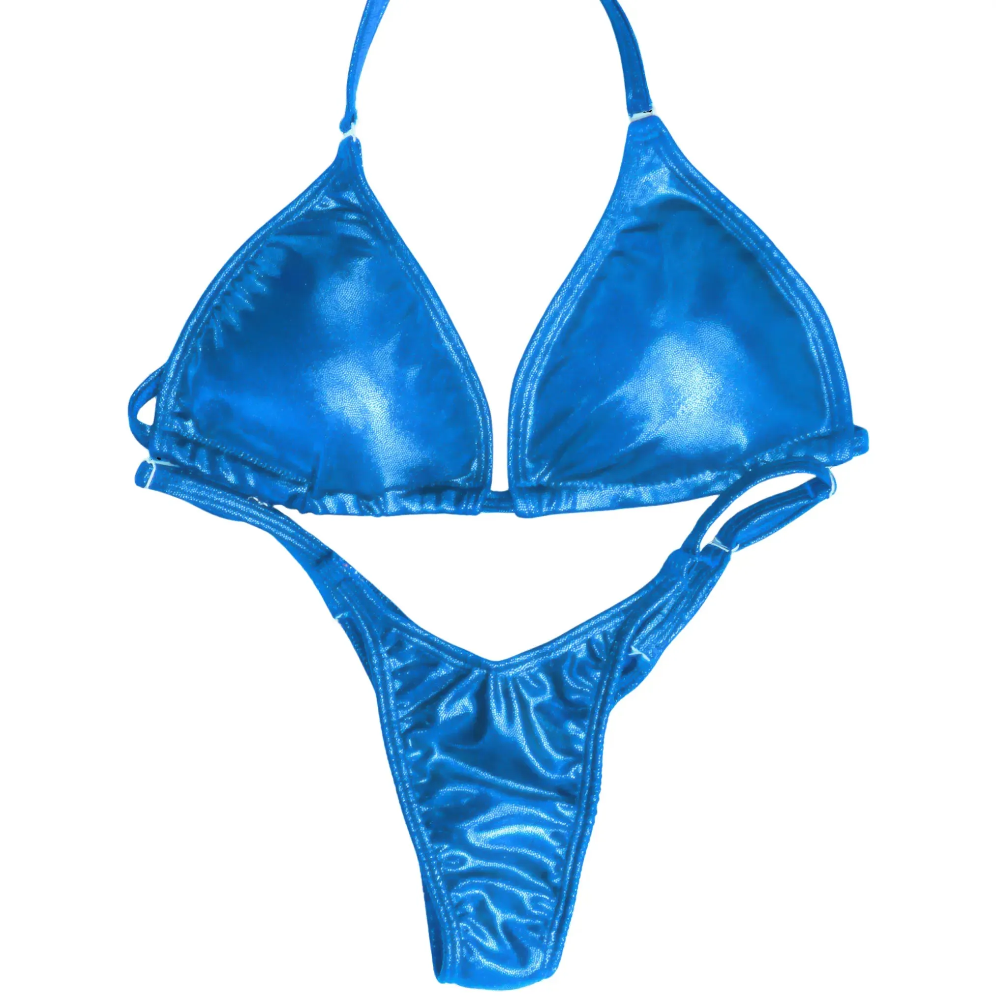 Hologram Electric Blue Fit Model Competition Suit
