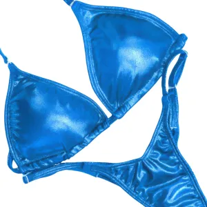 Hologram Electric Blue Fit Model Competition Suit