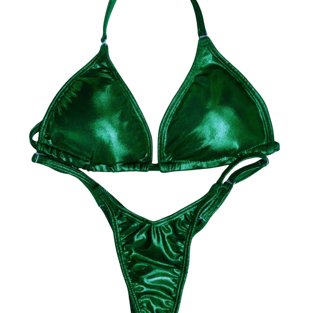 Hologram Emerald Fit Model Competition Suit