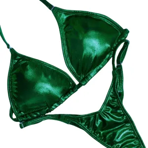 Hologram Emerald Fit Model Competition Suit