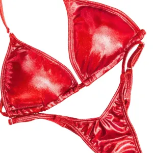 Hologram Red Fit Model Competition Suit