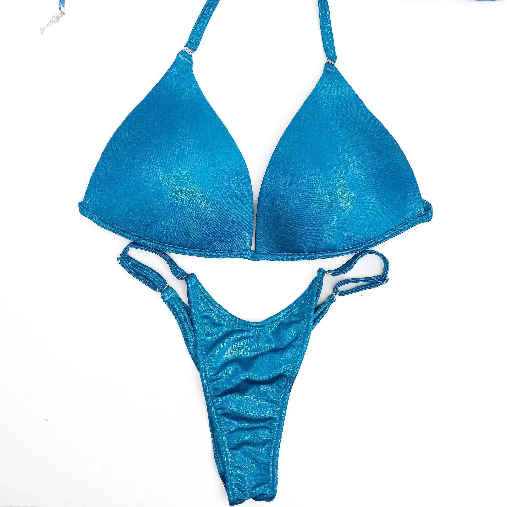Hologram Turquoise Fit Model Competition Suit