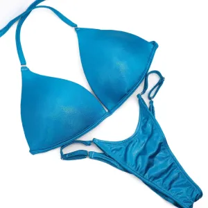 Hologram Turquoise Fit Model Competition Suit