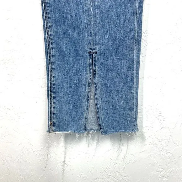 Hudson Blue Moxi Nico Ankle Straight Slit Split Hem Denim Jeans 32