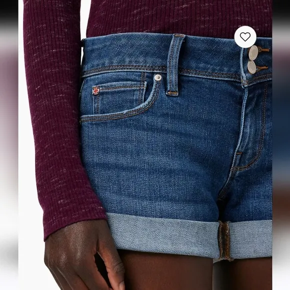 HUDSON Jeans Croxley Mid-rise Rolled Cuff Denim Shorts Size 26, New, Ret…