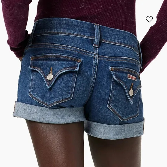HUDSON Jeans Croxley Mid-rise Rolled Cuff Denim Shorts Size 26, New, Ret…