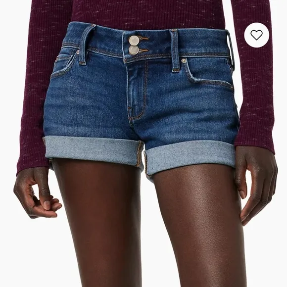 HUDSON Jeans Croxley Mid-rise Rolled Cuff Denim Shorts Size 26, New, Ret…