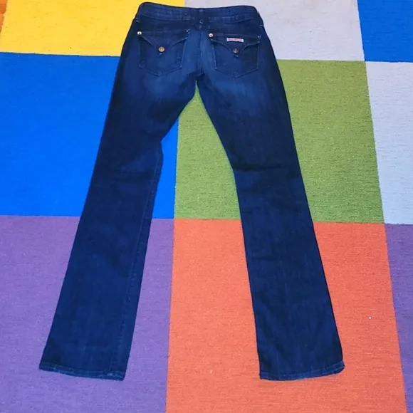 Hudson Y2k blue jeans stretch low rise straight leg long 32&quot; inseam 27 W