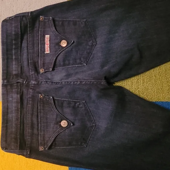 Hudson Y2k blue jeans stretch low rise straight leg long 32&quot; inseam 27 W