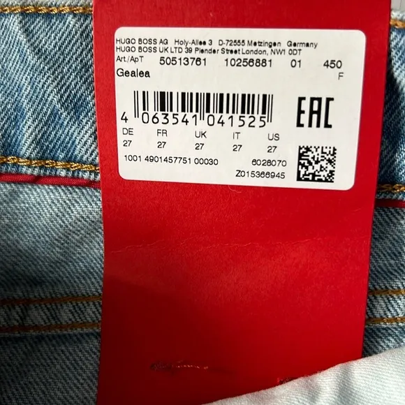 Hugo NWT denim shorts women’s 27 button fly