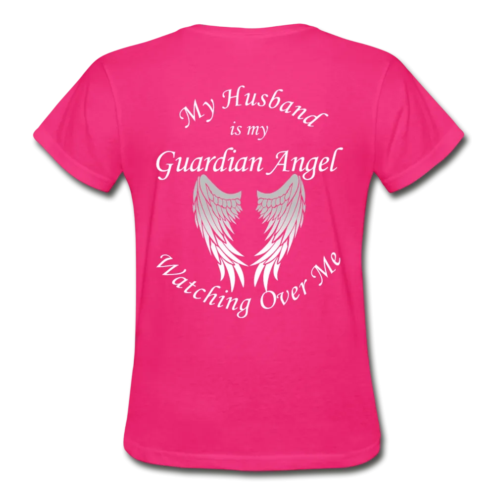 Husband Guardian Angel Gildan Ultra Cotton Ladies T-Shirt (CK1376)