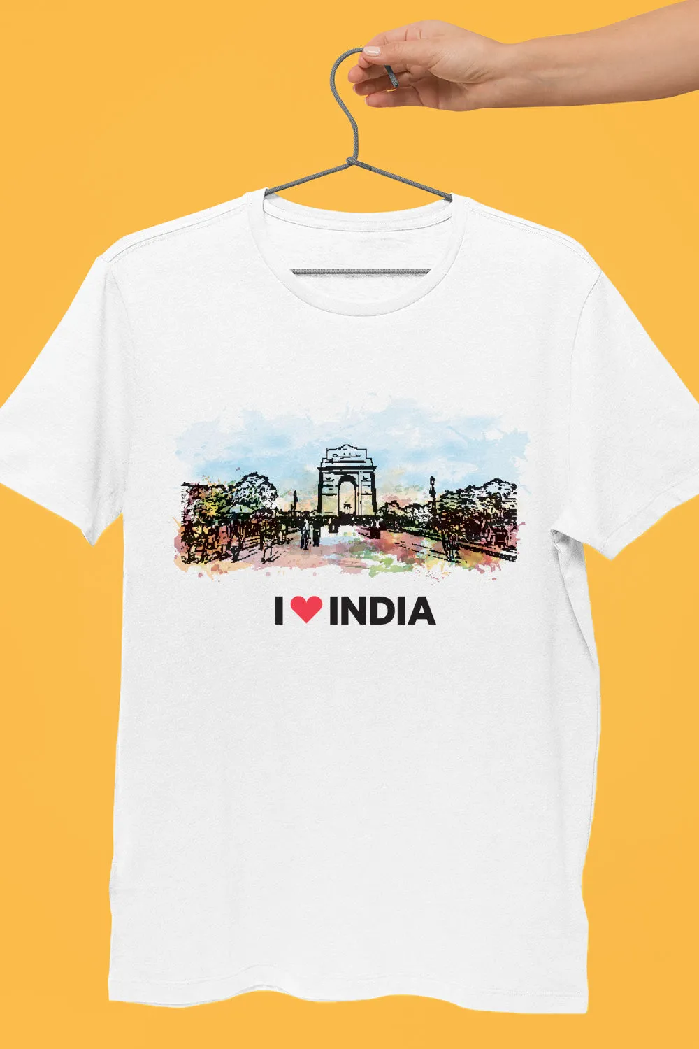 India Gate - Styched in India Graphic T-Shirt White Color