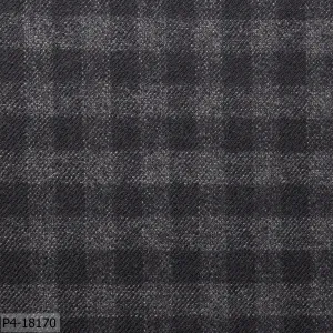 Iron Grey With Light Grey Gingham Check Flannel Suit