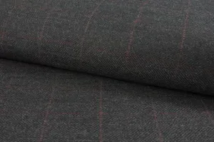 Iron Grey With Red Windowpane Suit