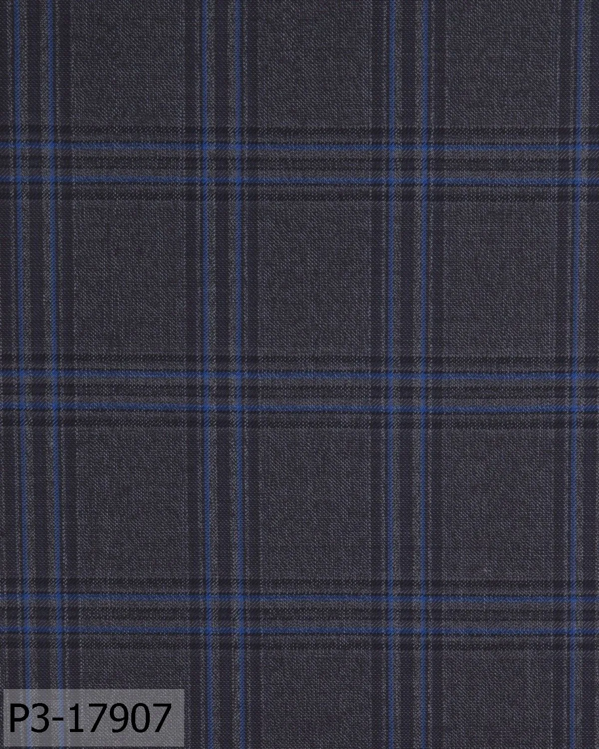 Iron Grey With Sapphire Blue Check Suit