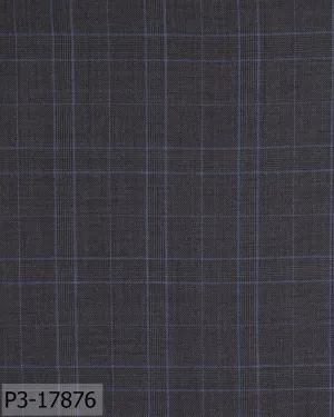 Iron Grey With Sky Blue Check Suit
