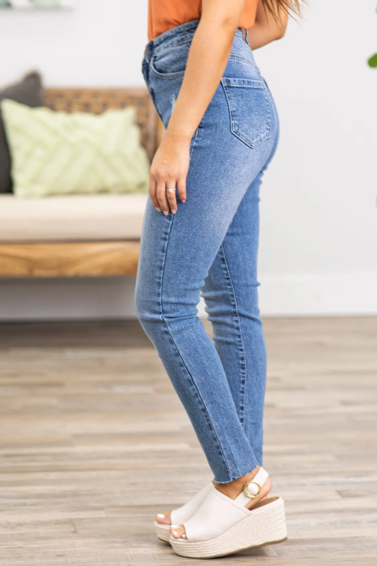 Itzianna Medium Wash Lightly Distressed Jeans