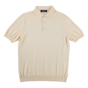 Ivory Cotton Knit Polo