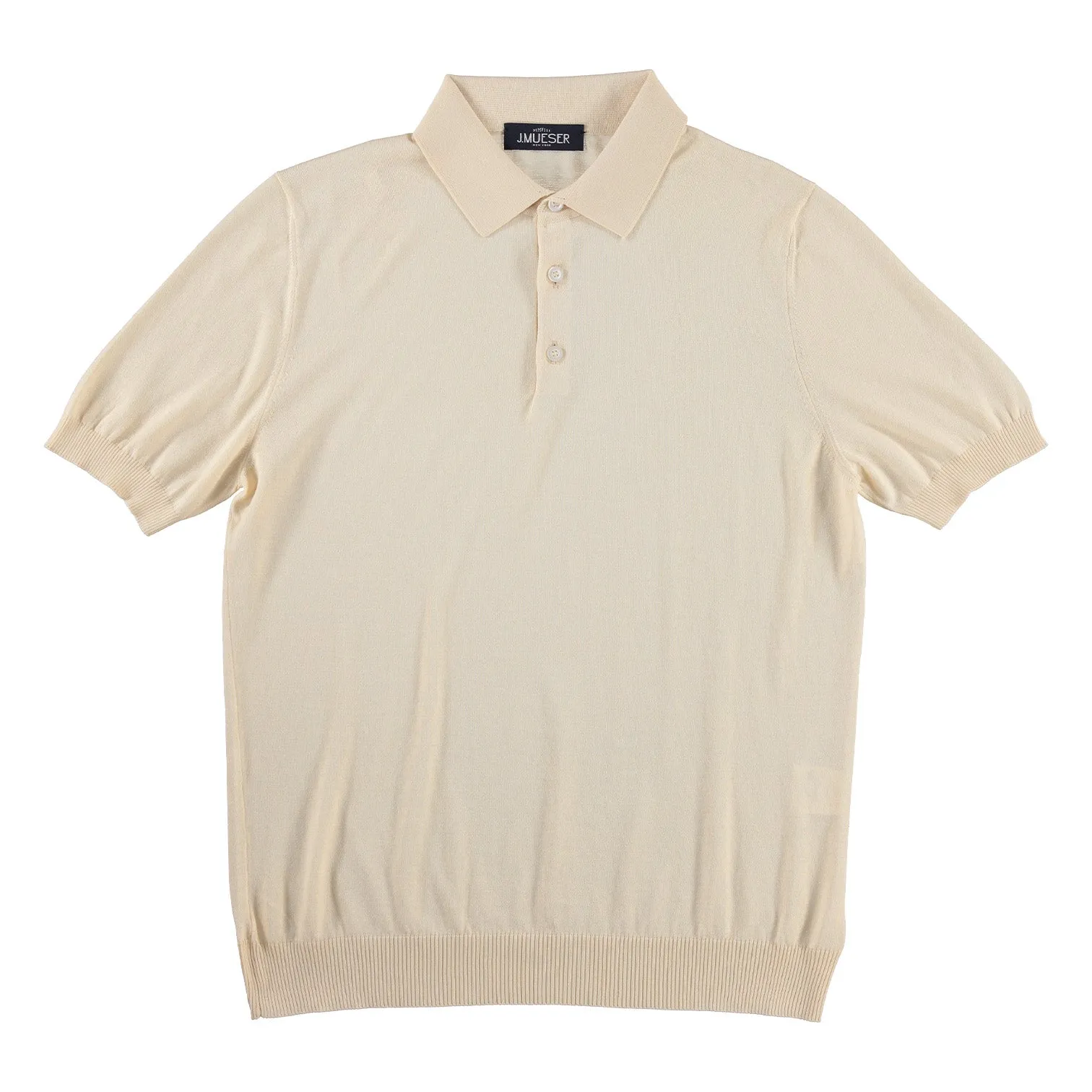 Ivory Cotton Knit Polo