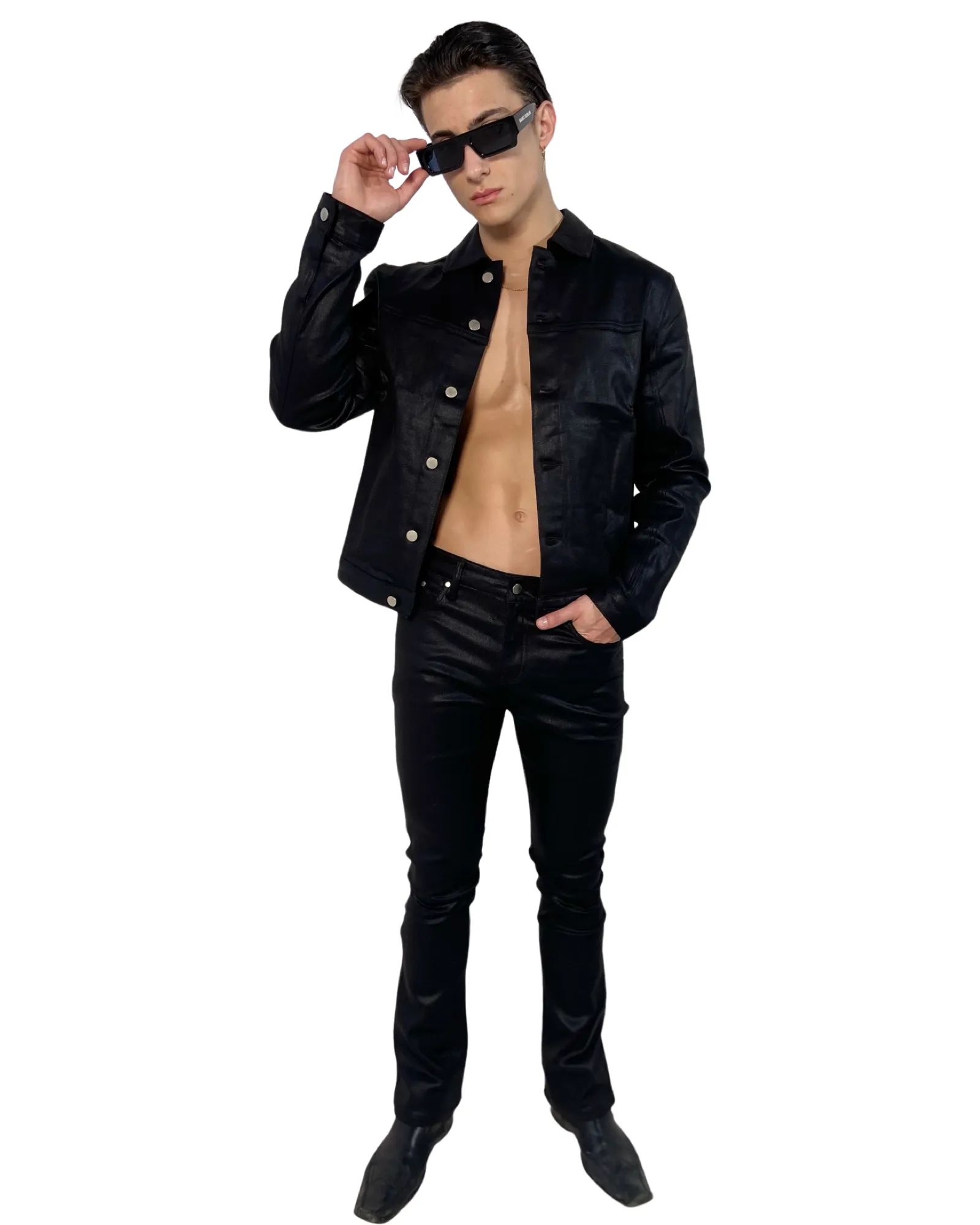 Jacquard Wax Denim Jeans