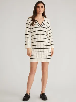 Jade: Pointelle Stripe Polo Mini Dress