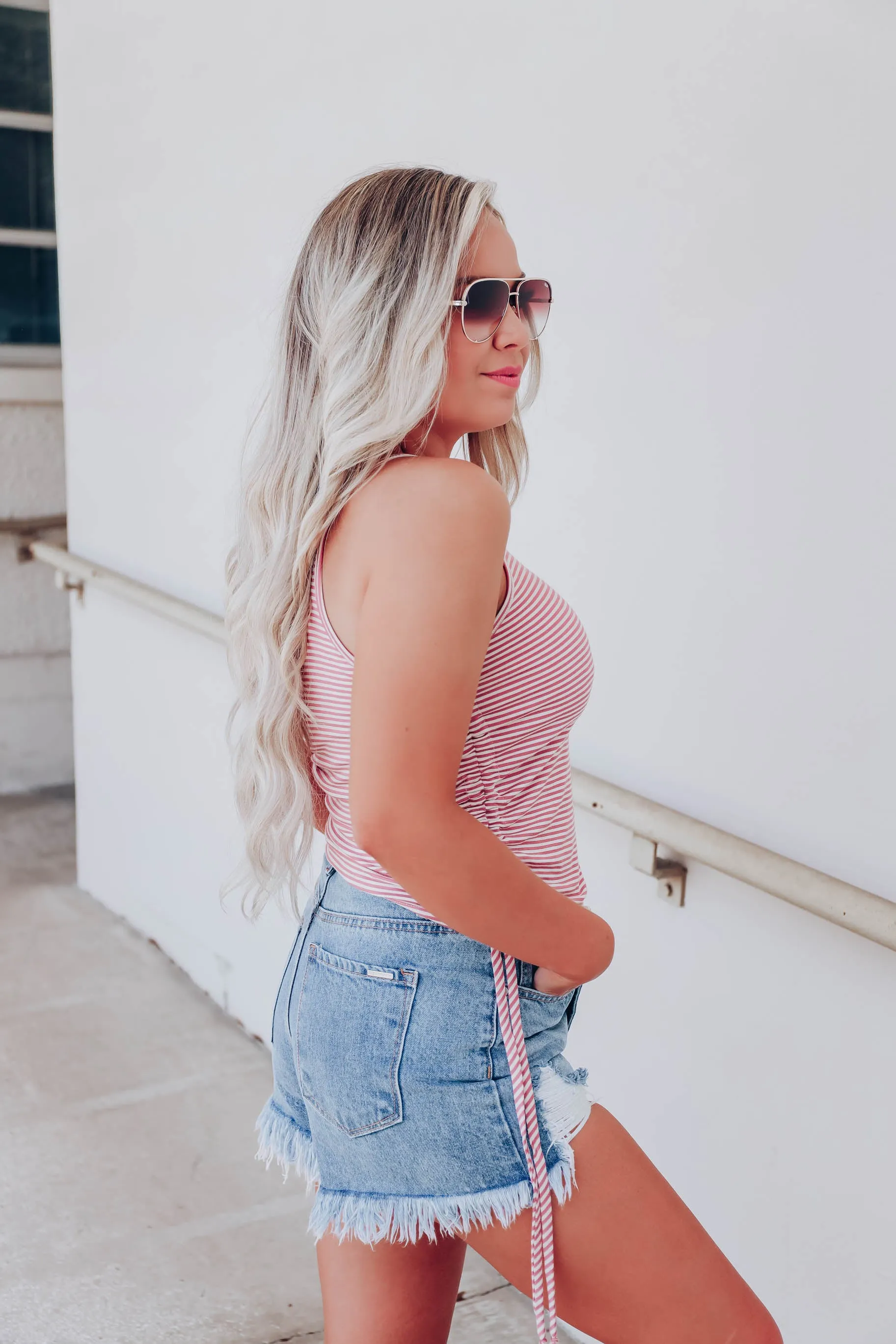 Janis Striped Tank Top - Mauve