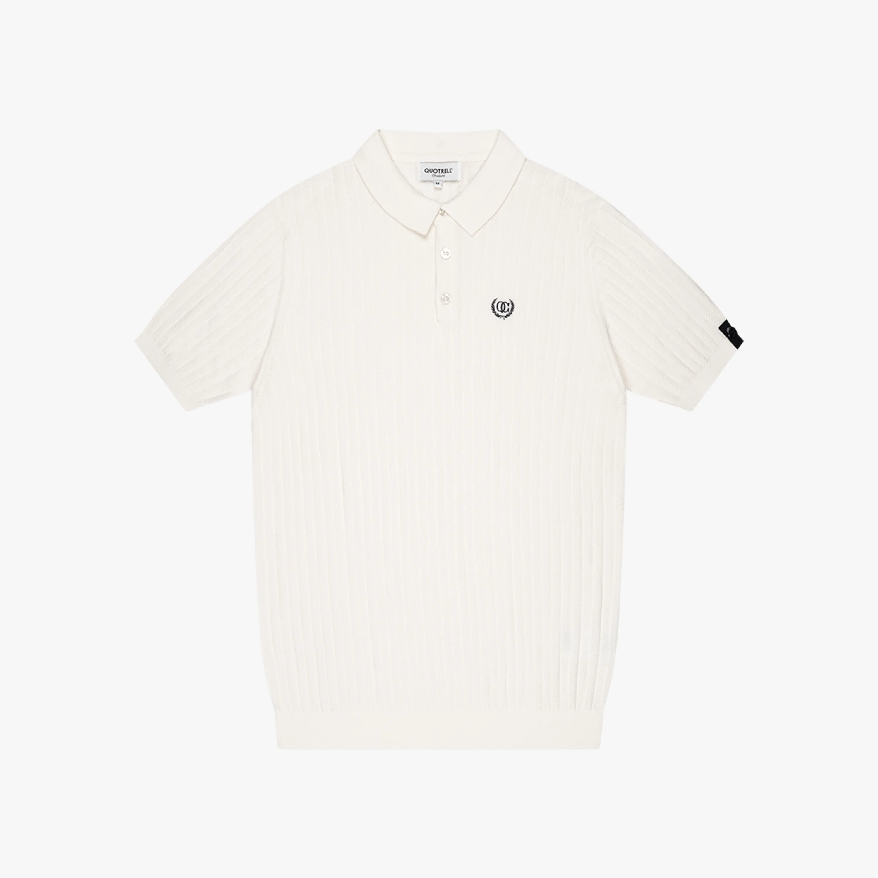 JAY KNITTED POLO | OFF WHITE/BLACK