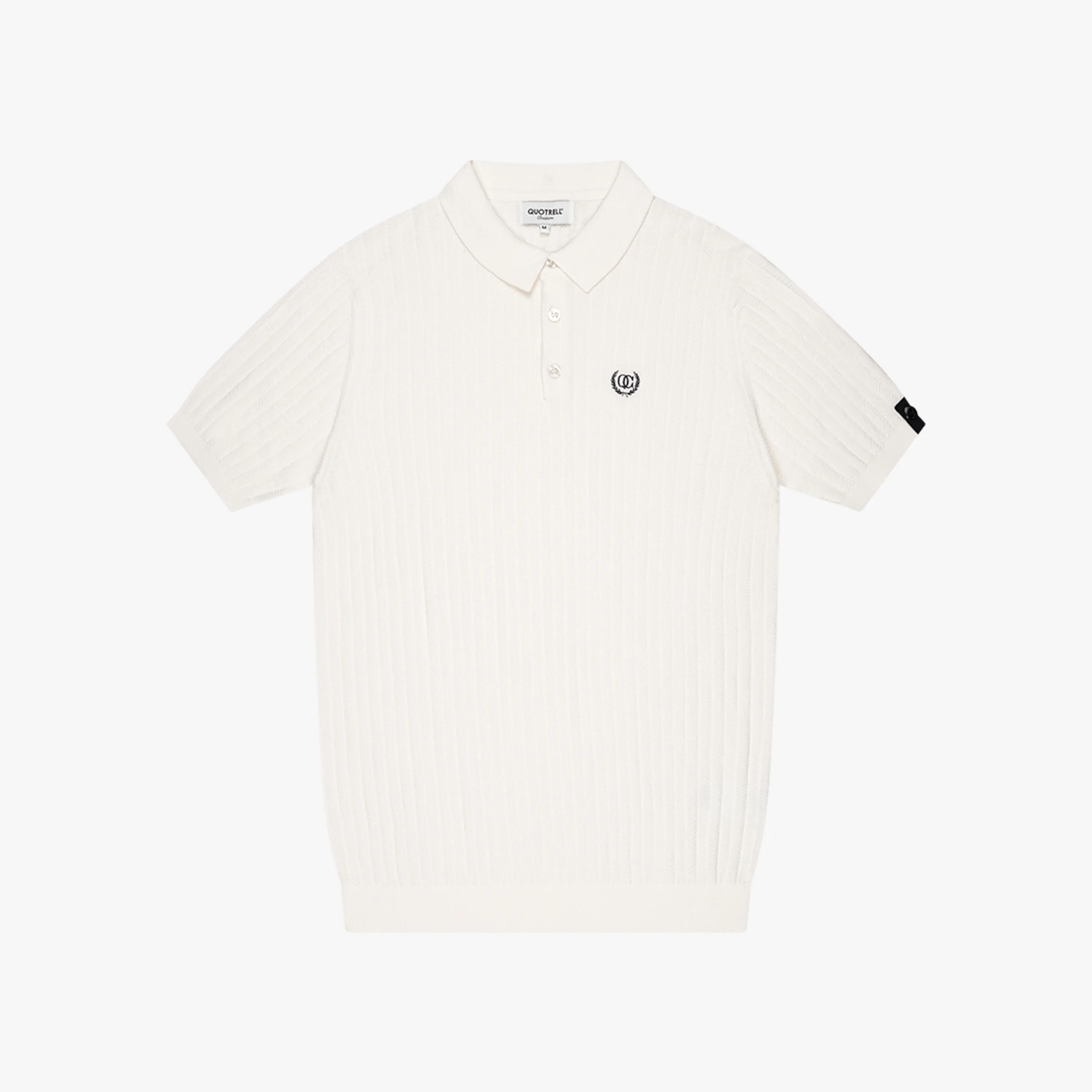 JAY KNITTED POLO | OFF WHITE/BLACK