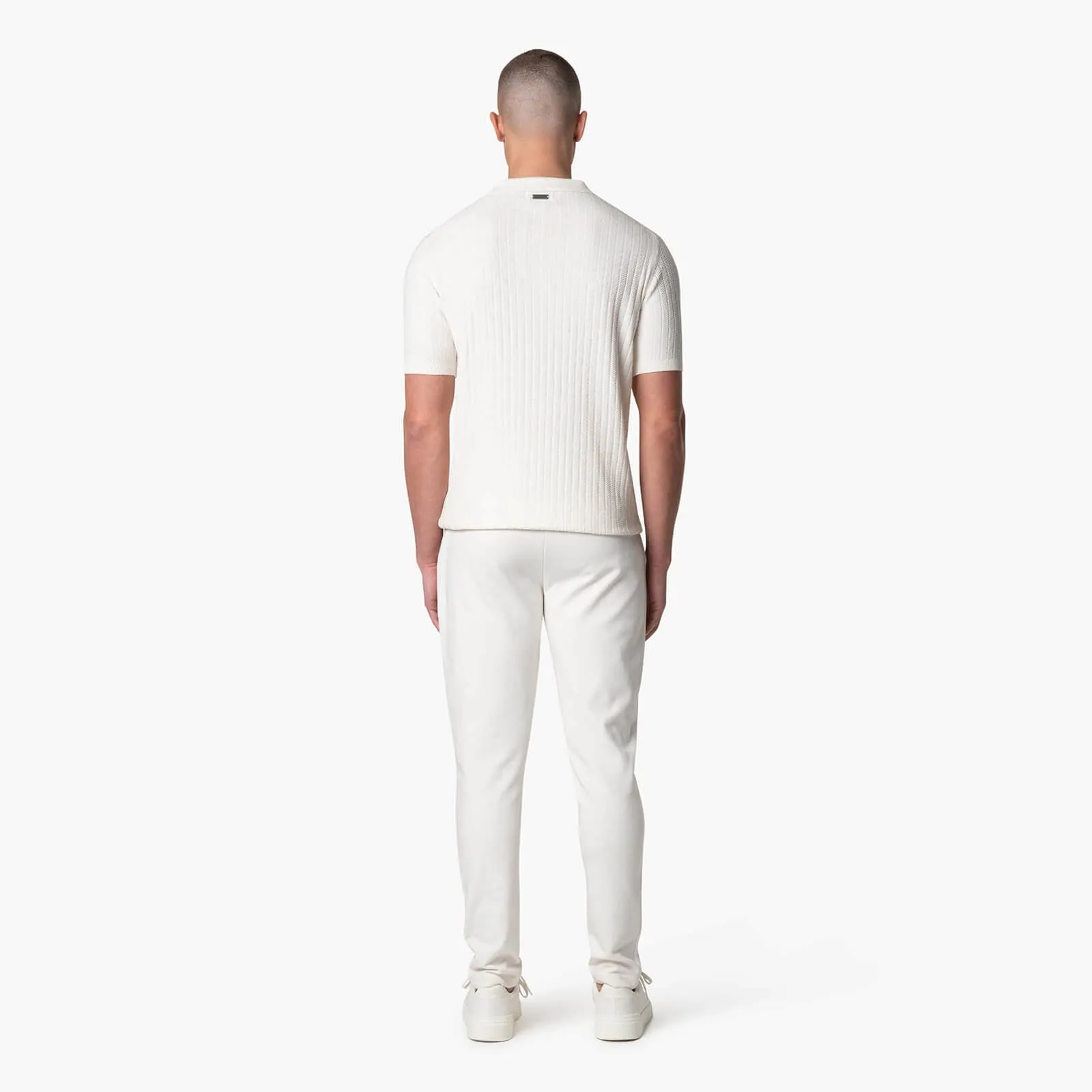 JAY KNITTED POLO | OFF WHITE/BLACK