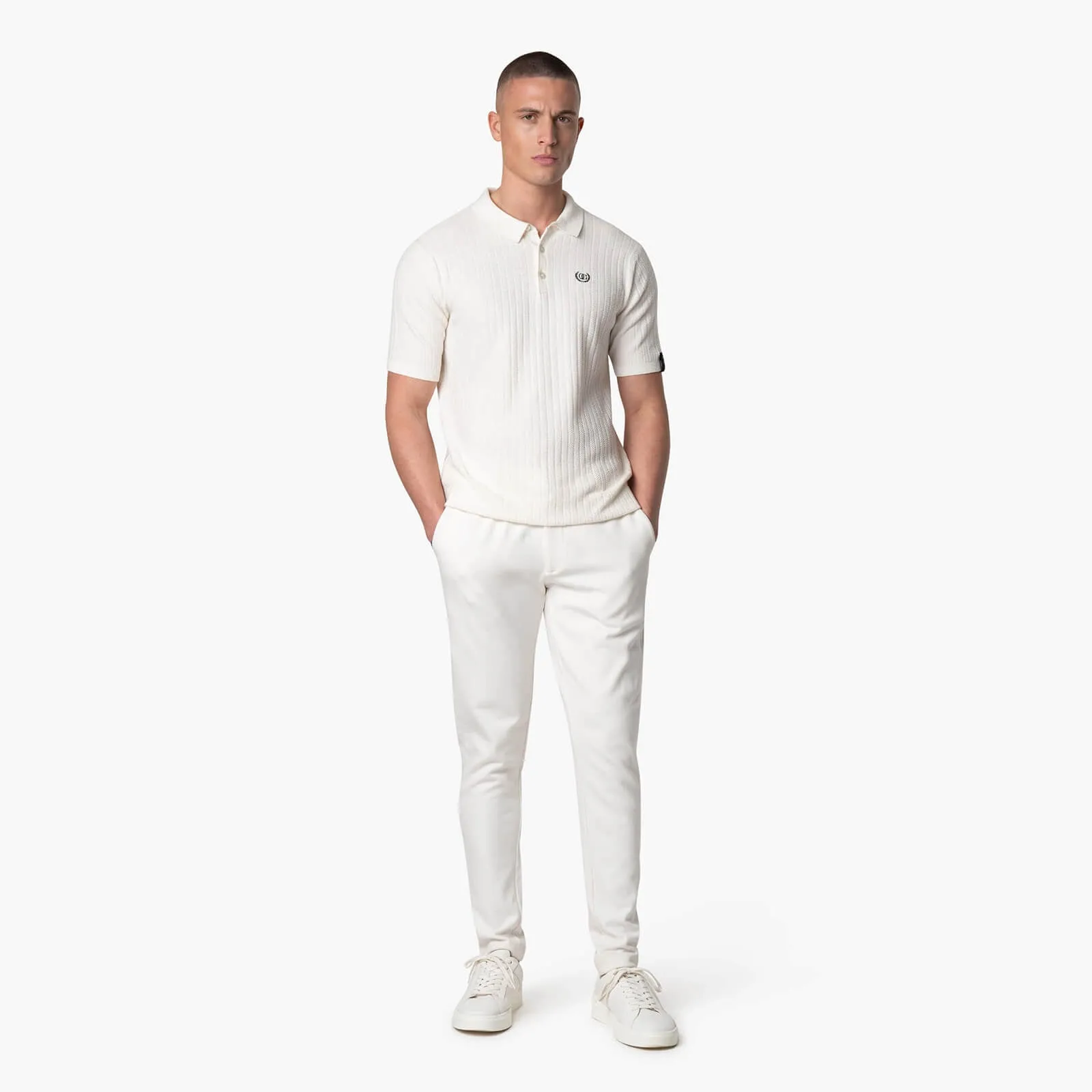 JAY KNITTED POLO | OFF WHITE/BLACK