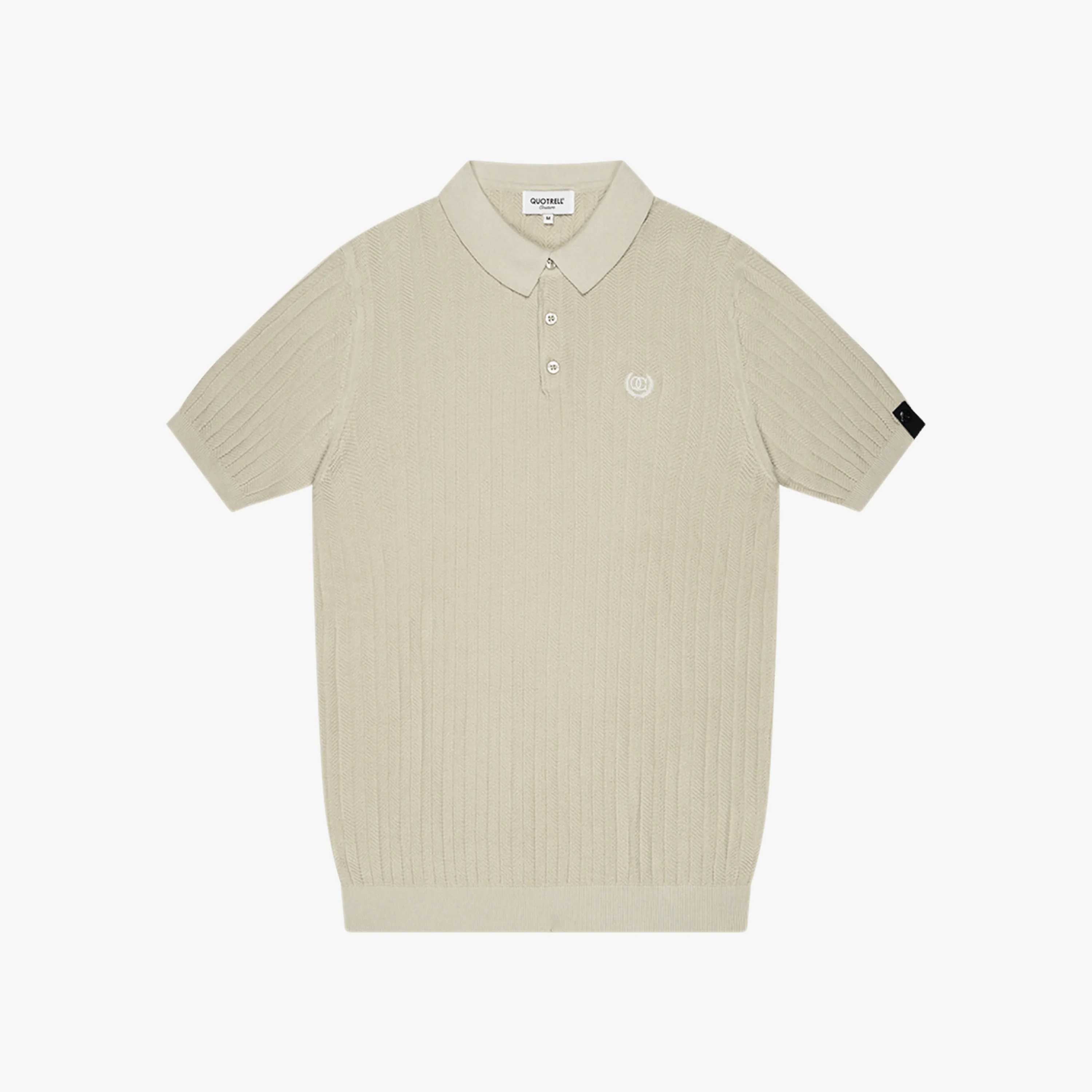 JAY KNITTED POLO | STONE/OFF WHITE