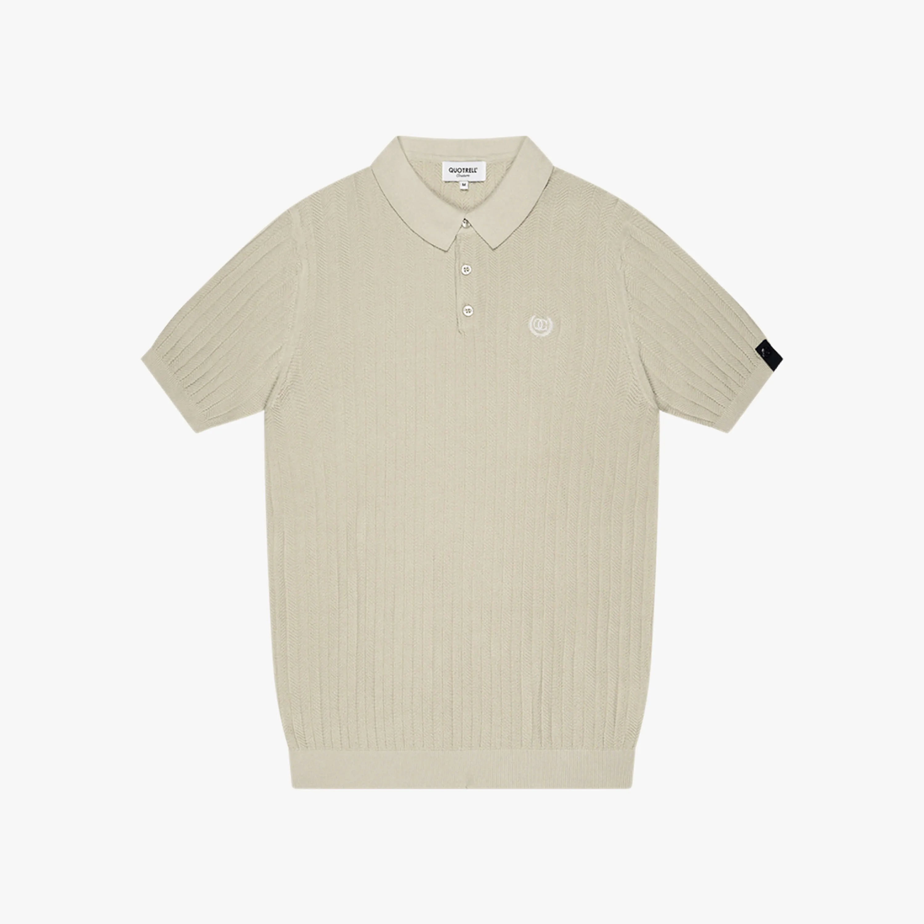 JAY KNITTED POLO | STONE/OFF WHITE