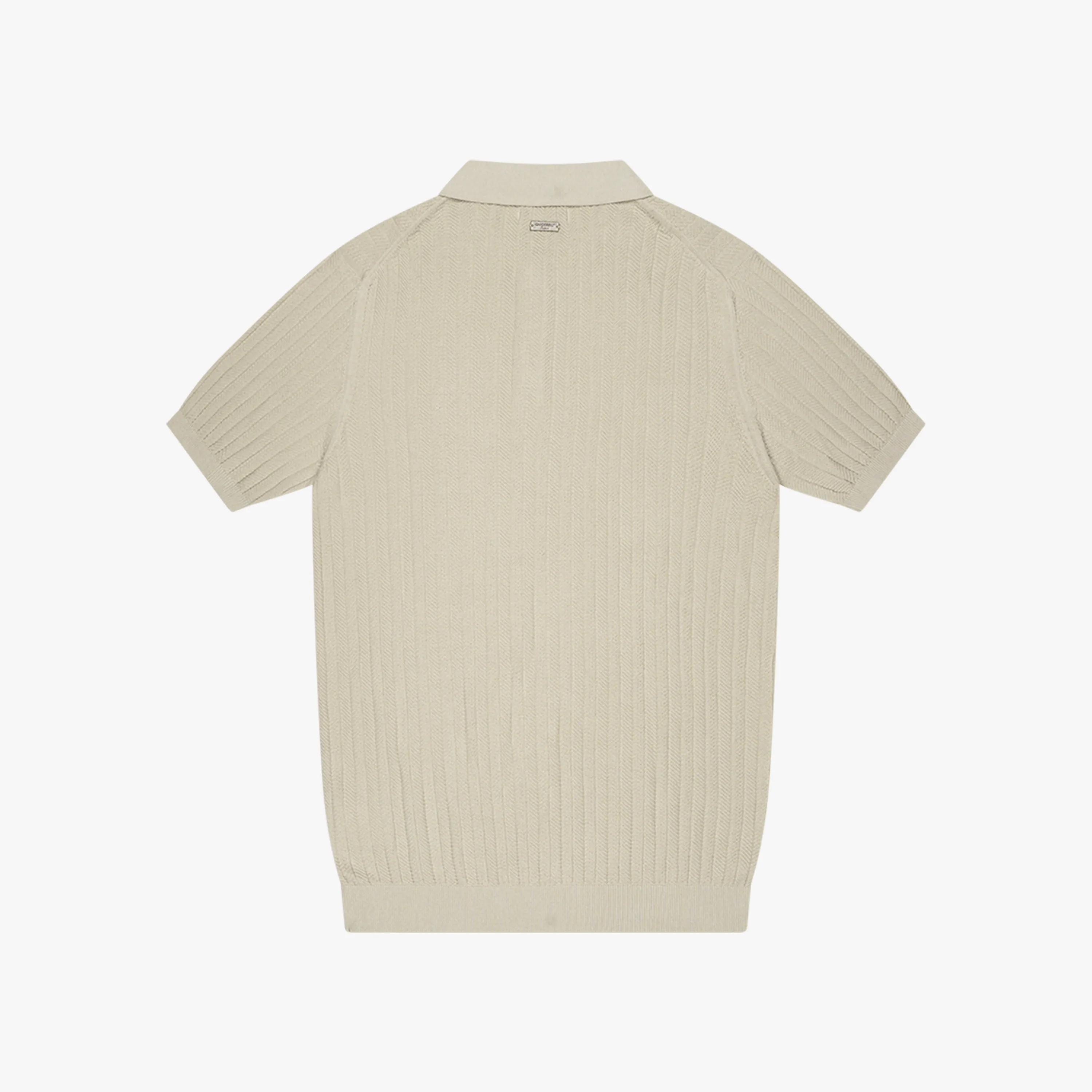 JAY KNITTED POLO | STONE/OFF WHITE