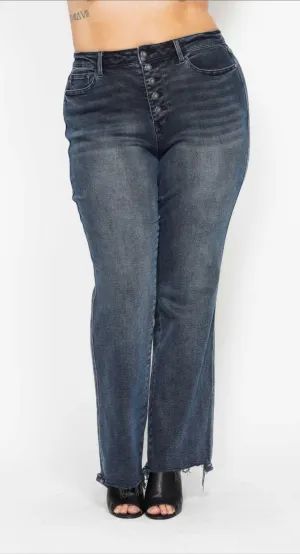   JB Button Fly Straight Jeans