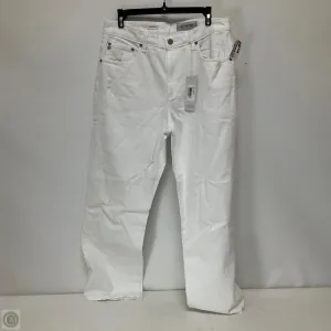 Jeans Straight By Ag Jeans In White Denim, Size: 14